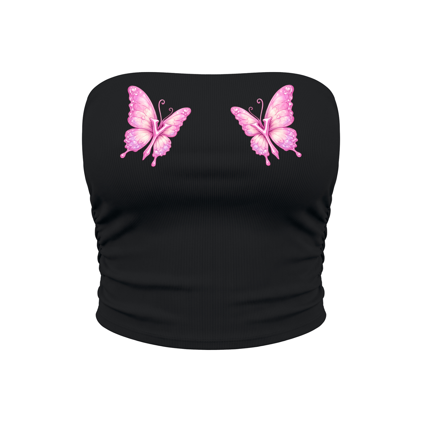LVL's Women’s Ruched Cropped Yoga Tube Top