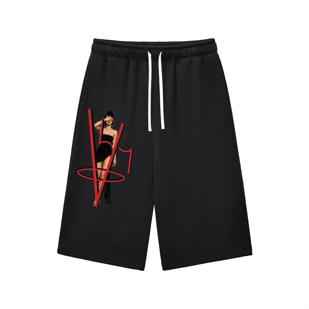 Yonzville's Relaxed Drawstring Three-quarter Sweatpants