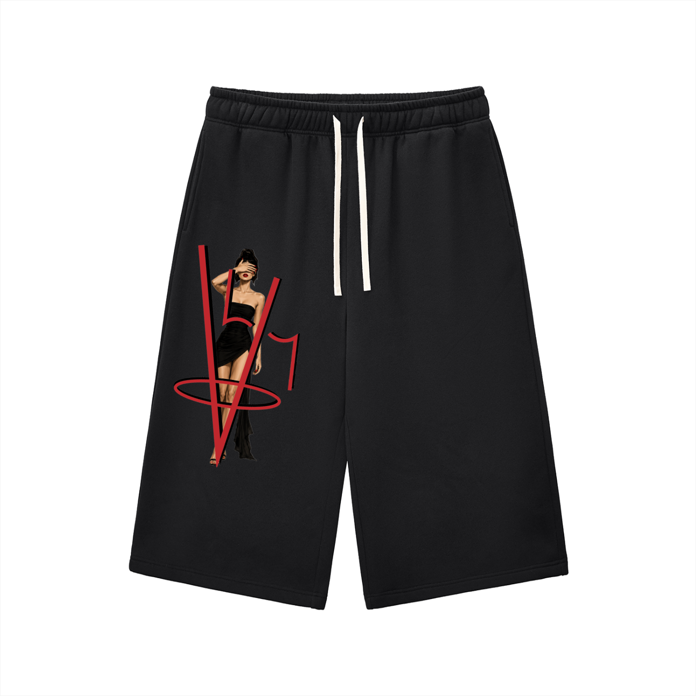 Yonzville's Relaxed Drawstring Three-quarter Sweatpants