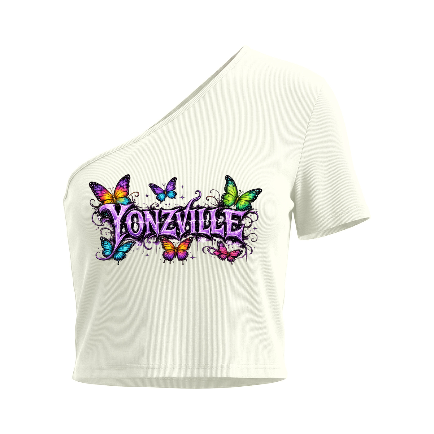 Yonzville's Women's One-Shoulder Crop T-Shirt