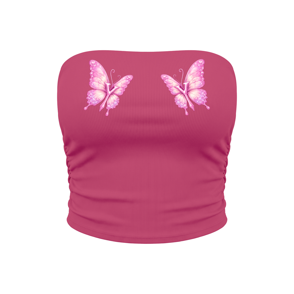 LVL's Women’s Ruched Cropped Yoga Tube Top
