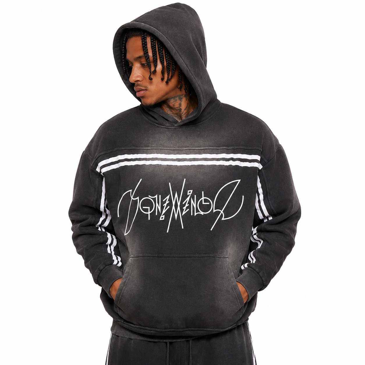 LVL Sun Fade Contrast Tape Fleece Hoodie