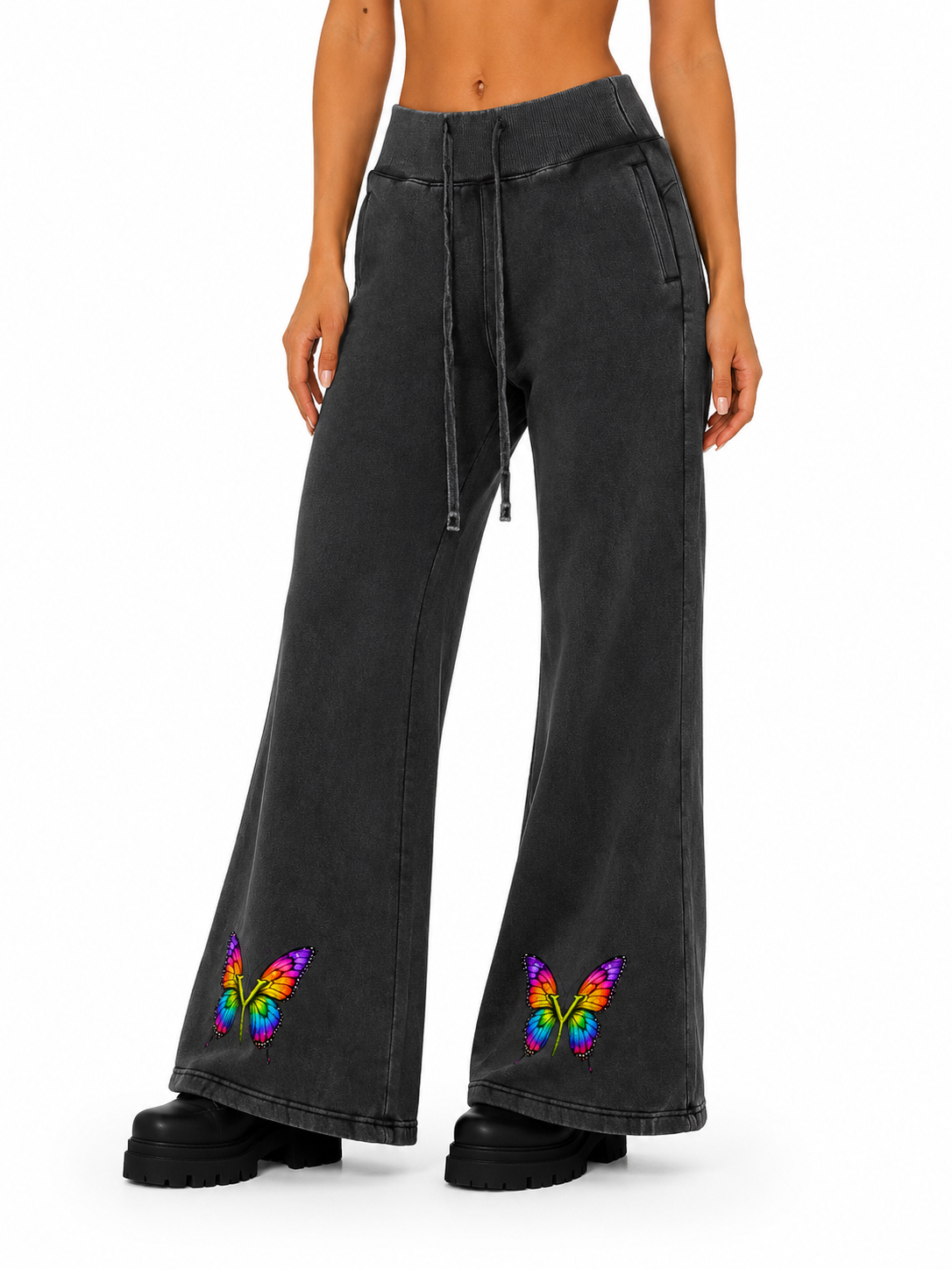 Neighborhood's Vintage Washed Flared Fleece Pants