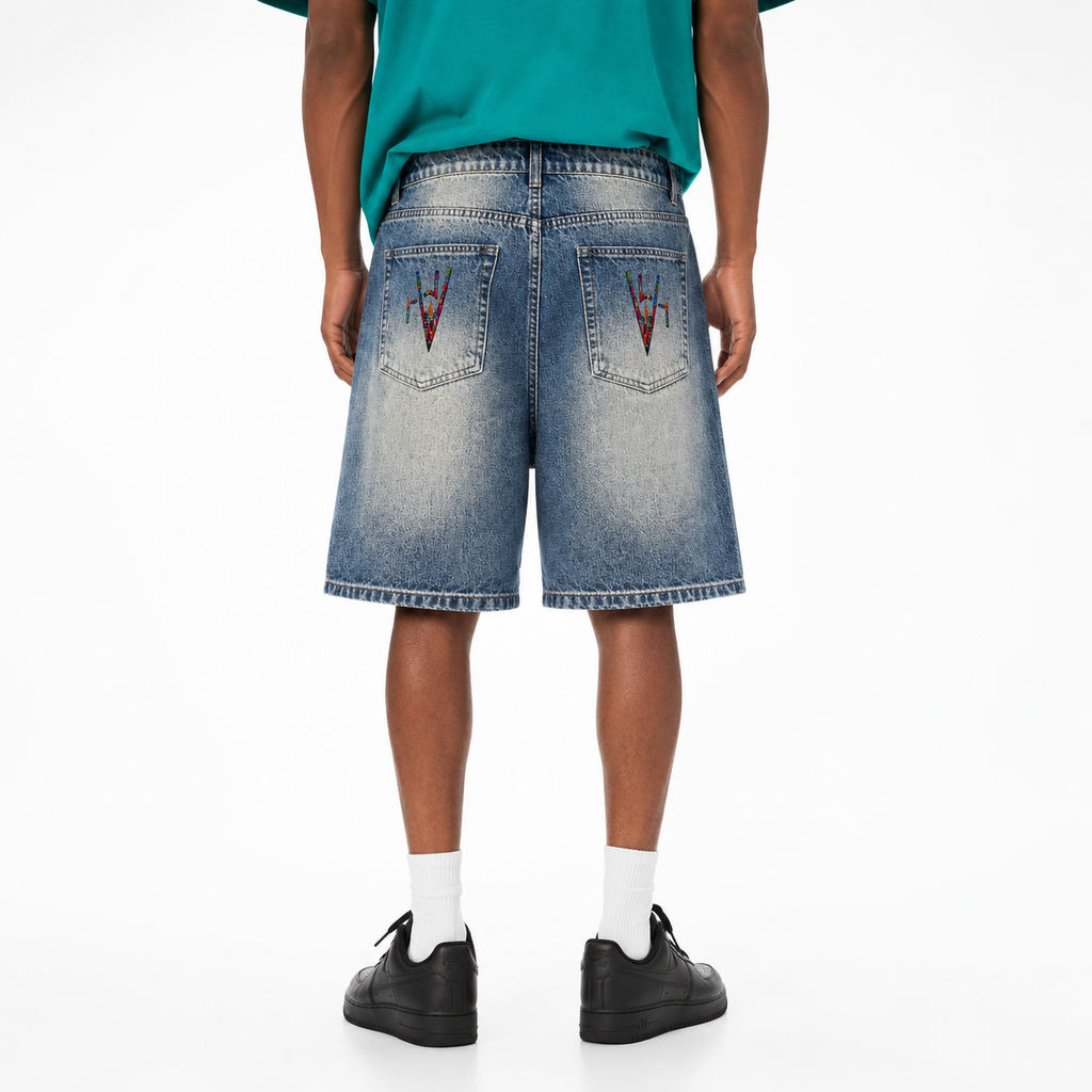 Yonzville's Faded Distressed Baggy Denim Shorts