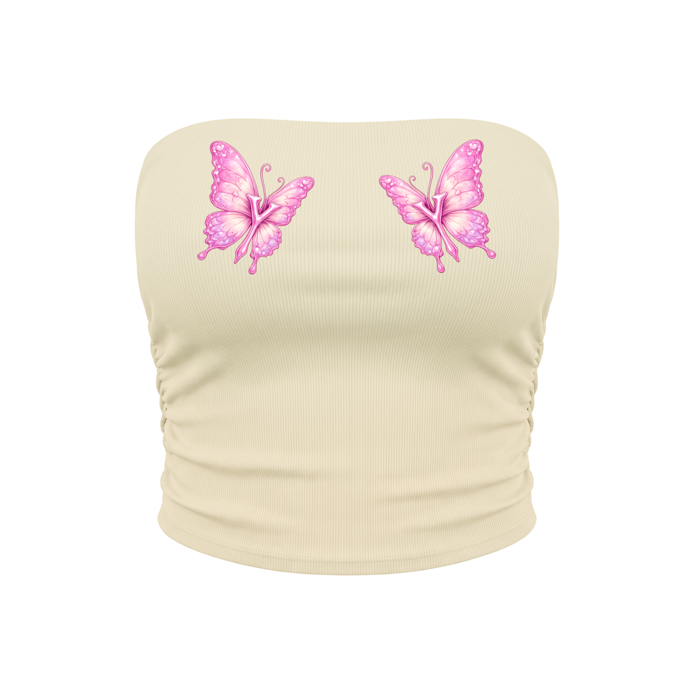 LVL's Women’s Ruched Cropped Yoga Tube Top