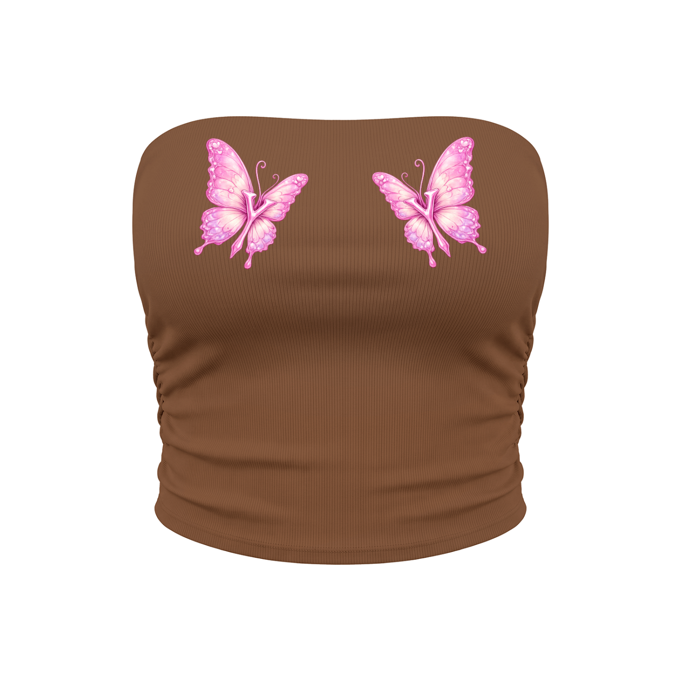 LVL's Women’s Ruched Cropped Yoga Tube Top